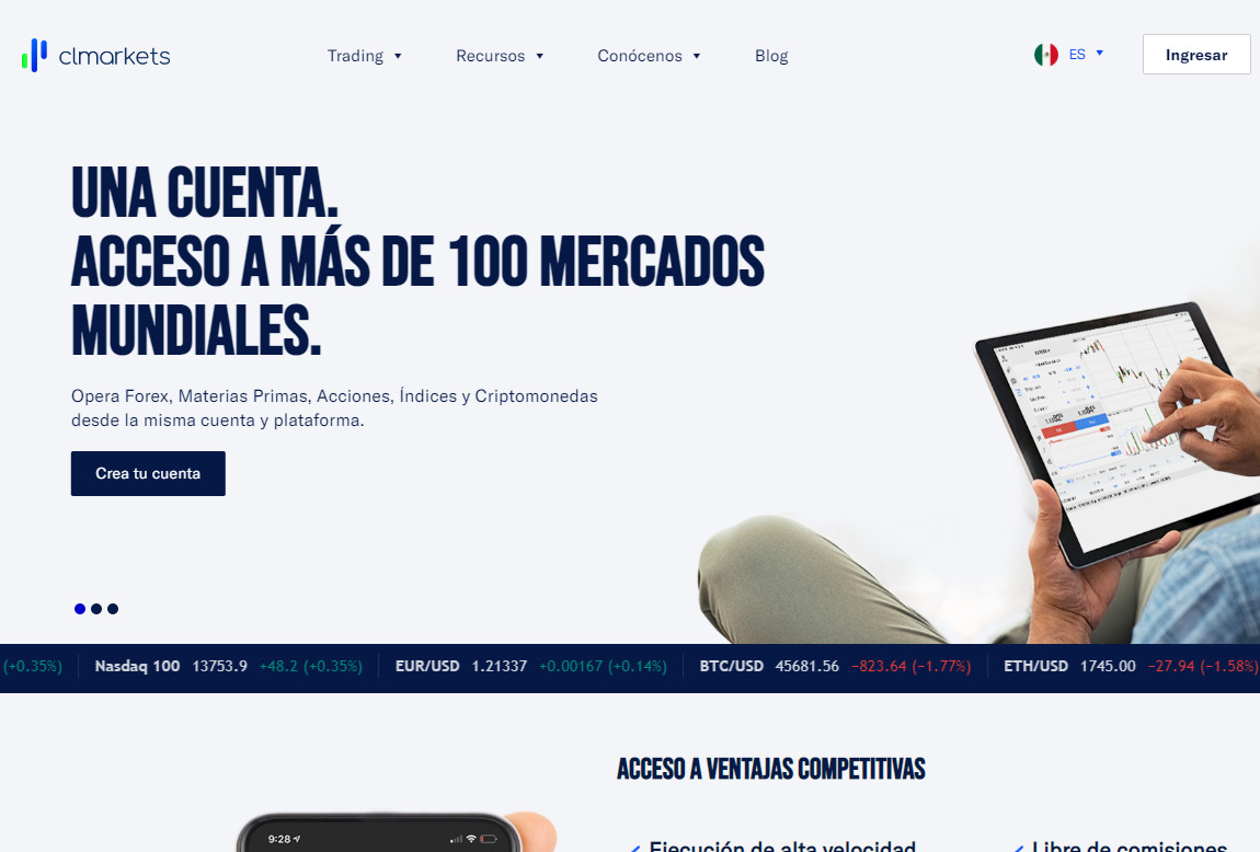 CLMarkets: página web