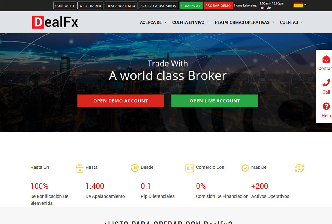 DealFx: página web