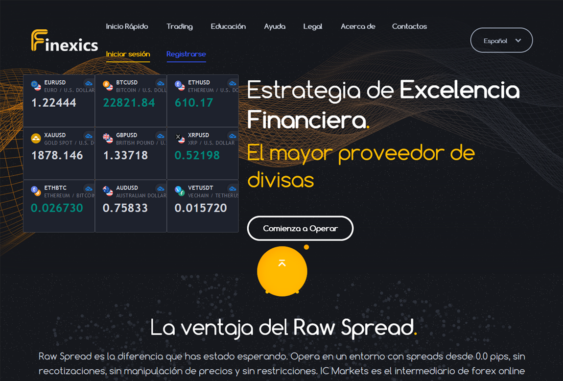 Finexics: página web