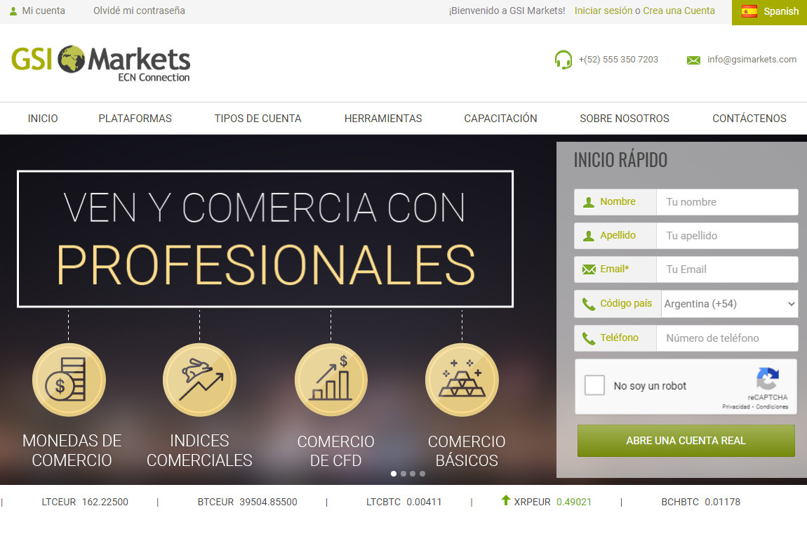 GSI Markets: página web