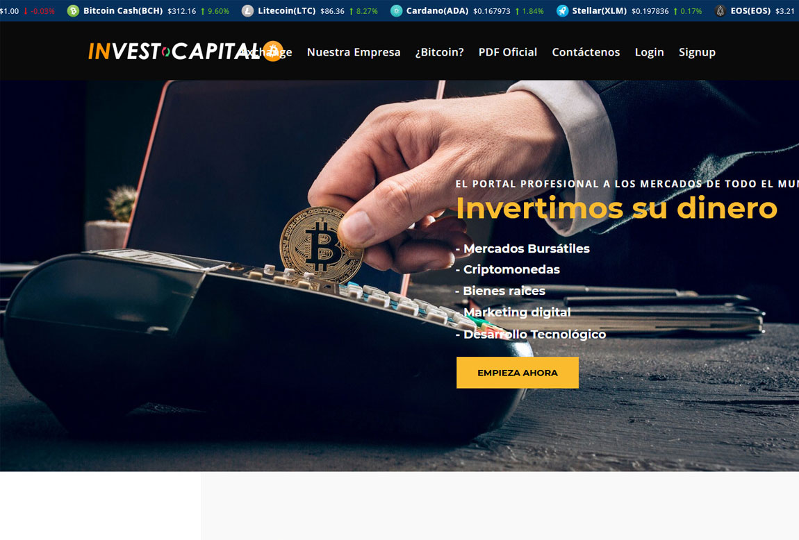 Invest Capital BTC: página web