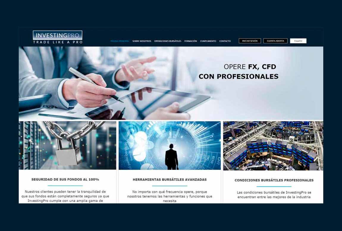 InvestingPRO: página web