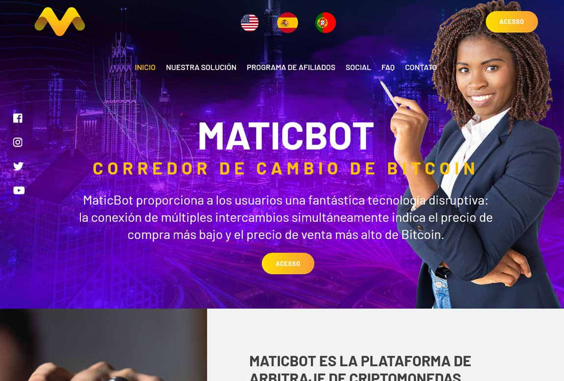 MaticBot: página web