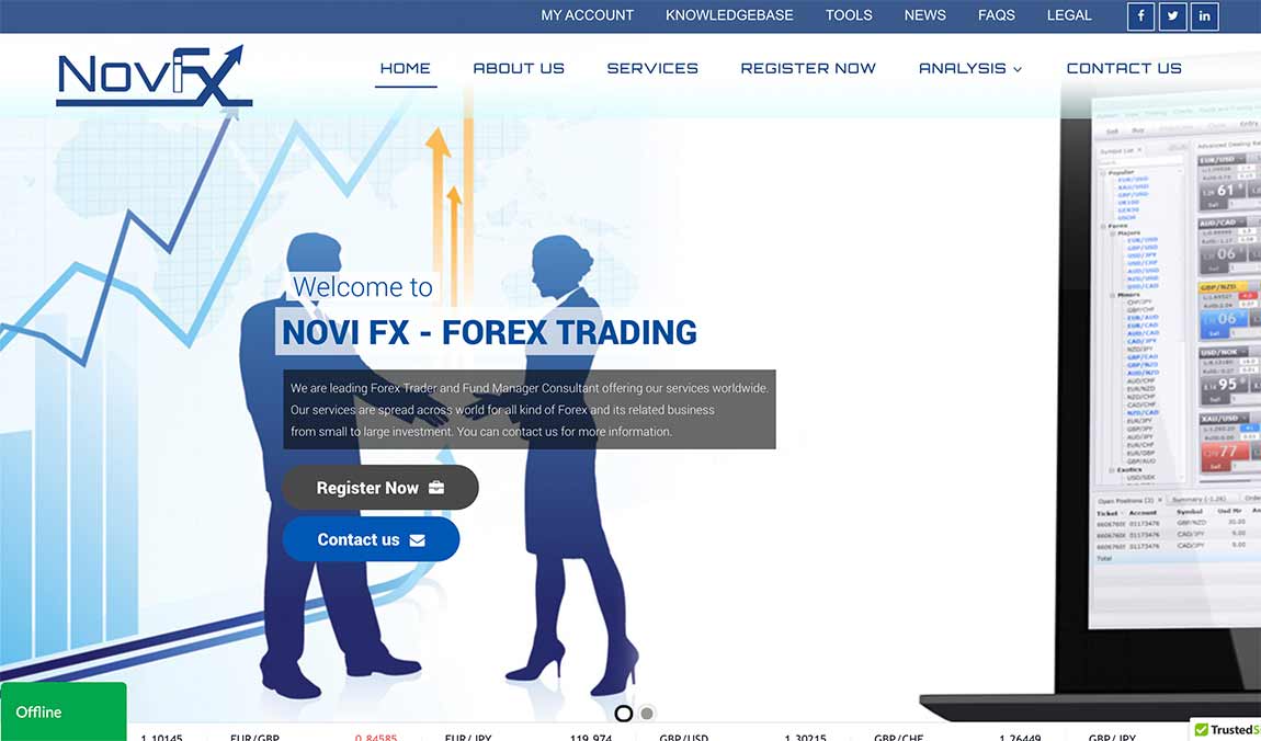 Novi FX: página web