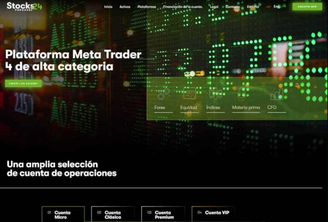Stocks24: página web