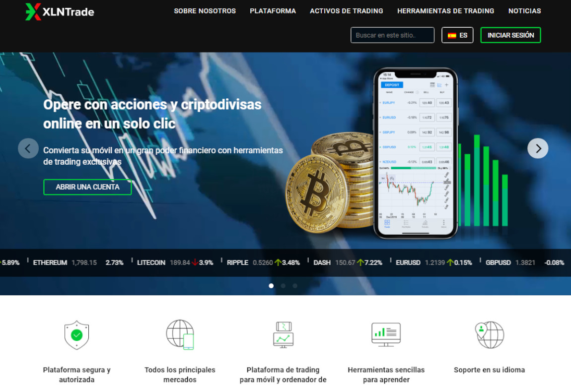 XLNTrade: página web